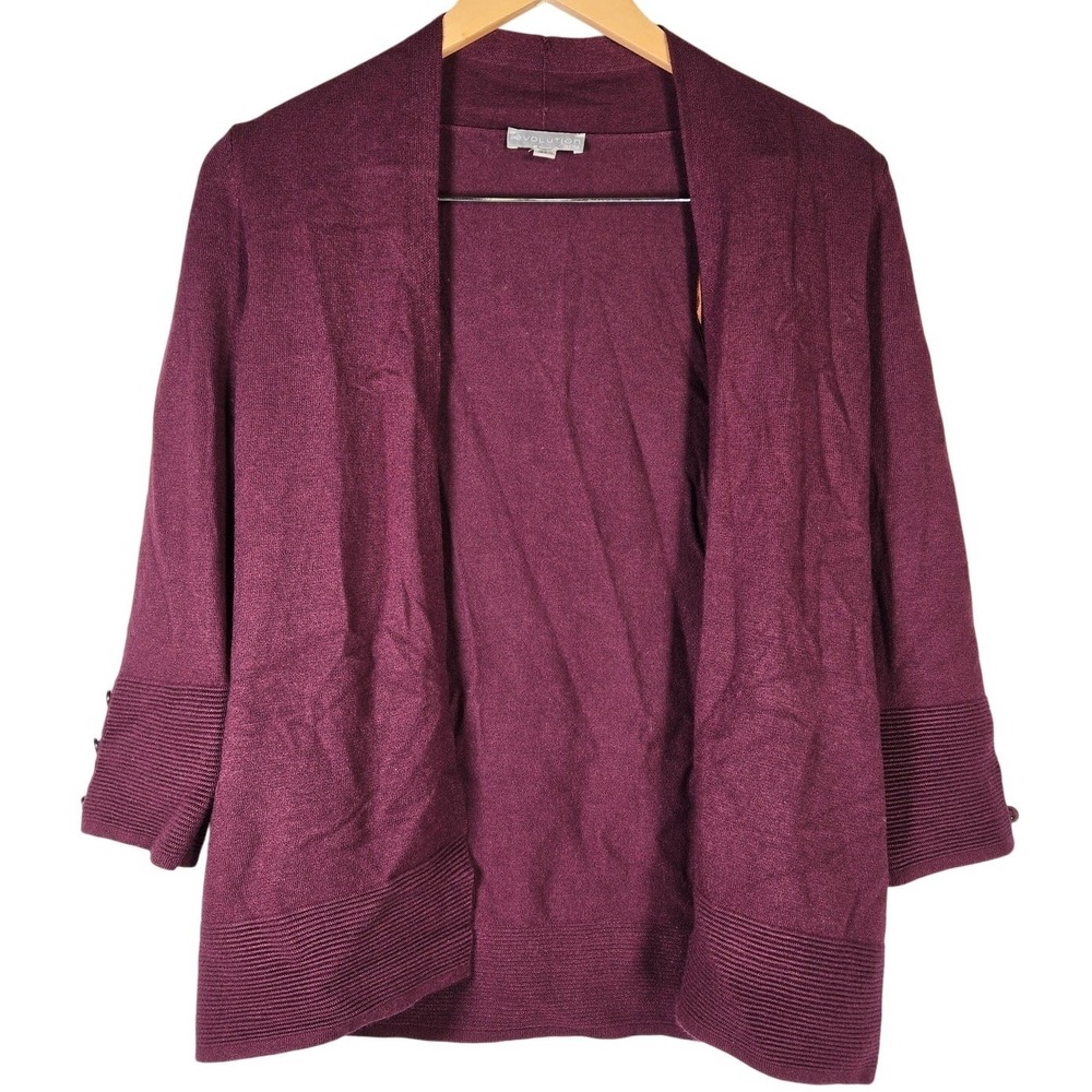 Evolution By Cyrus Myna Button Sleeve Open Front Cardigan XS NWOT‎